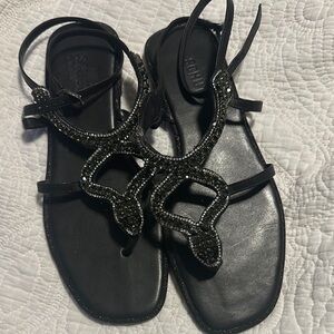 Schutz bejeweled thong leather sandals size EU 41 so 10 US